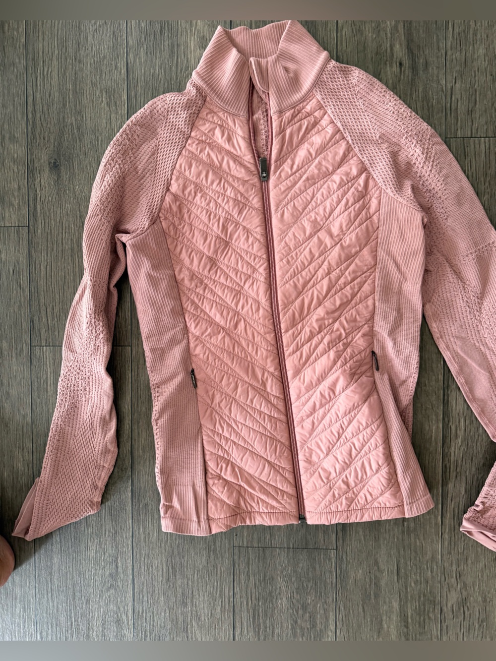 Athleta Blush Pink Quilted Zip-Up Puffer Jacket